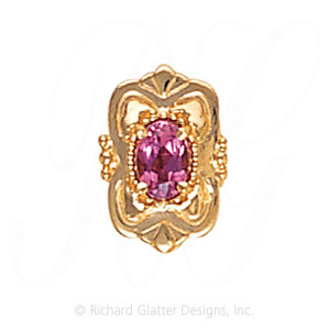 GS459 PT - 14 Karat Gold Pink Tourmaline Slide 